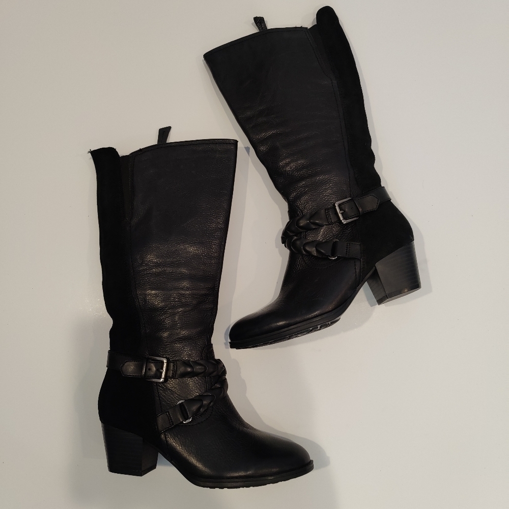NWOB Earth Women's Orchard Black  Leather Tall Boots